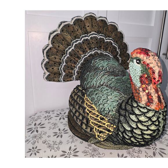 NWT John Derian for Target Beaded Turkey Decorative Pillow - Picture 1 of 16